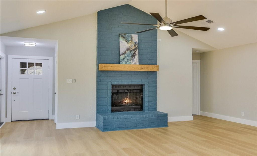 Fireplace focal point, easy to change color to your taste.