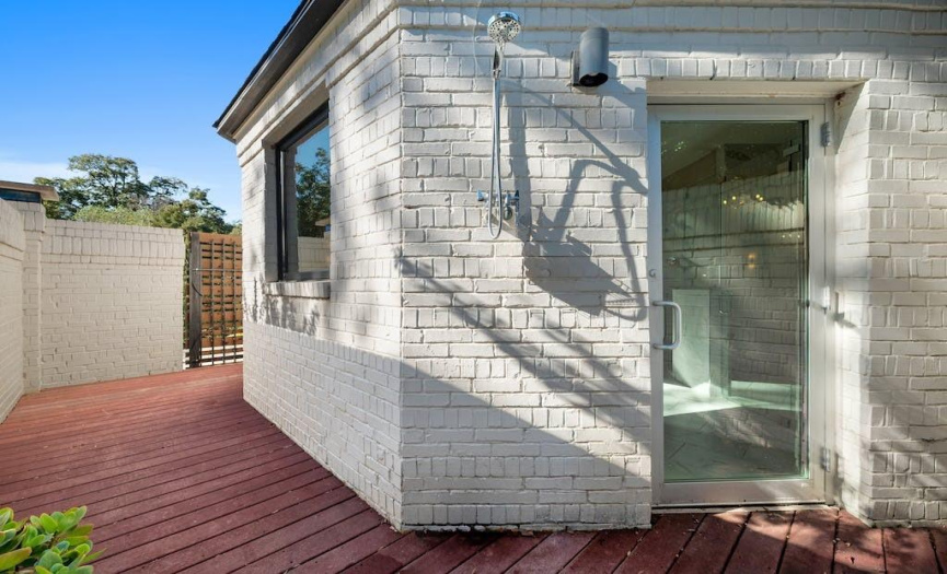 Outdoor Shower accessed by Primary Bath