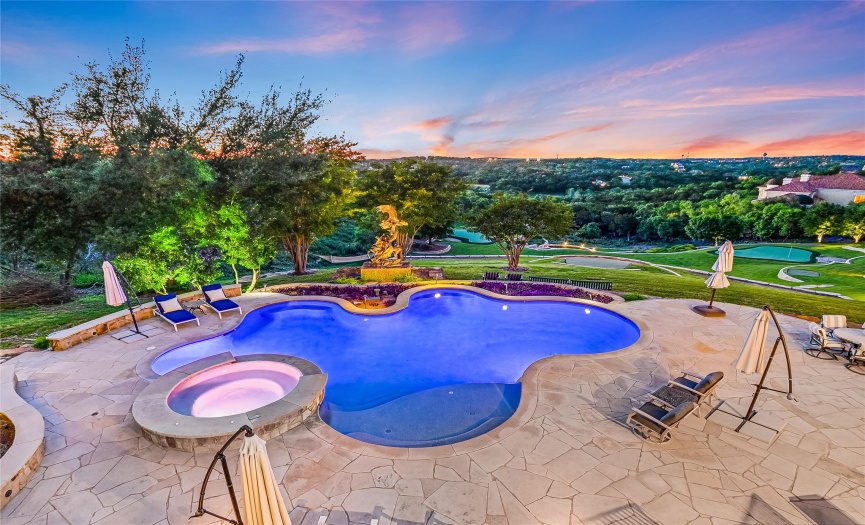 Back view overlooking the Barton Creek Fazio Canyons Golf Course