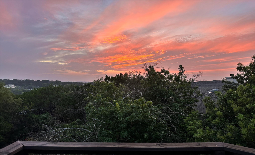 The private master balcony is a great place to sip your morning cup of coffee or experience the amazing hill country sunsets.