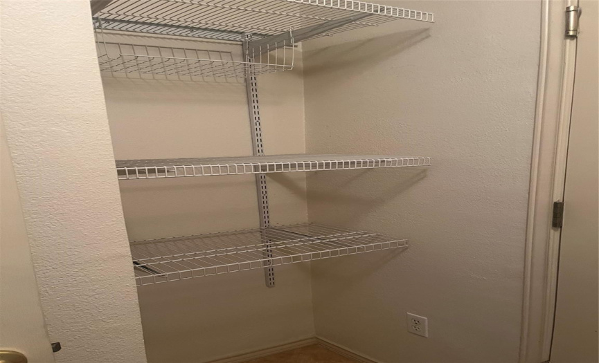 Storage shelving in Laundry Room
