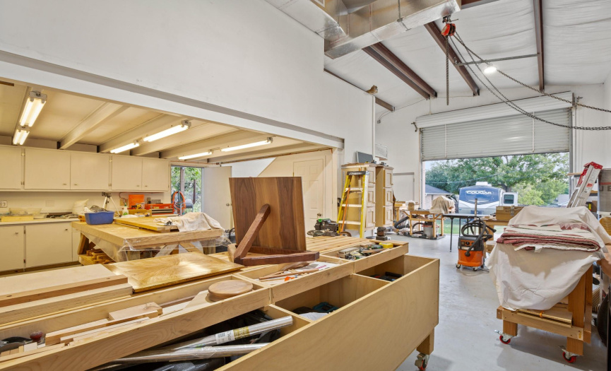 Second floor of workshop for storage and hvac