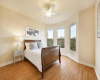 One of three lower level bedrooms with views. 
