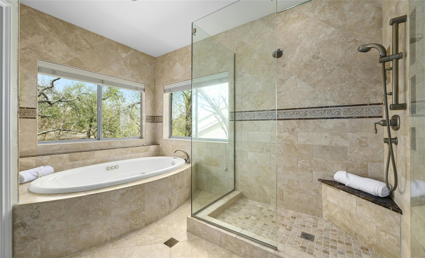 Walking Shower and Jacuzzi Tub 