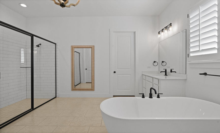 The ensuite bath will serve as your daily spa getaway and boasts a stylish chandelier over the soaking tub plus a double walk-in shower with subway tile surround. There is also an amazing walk-in closet and a private commode.