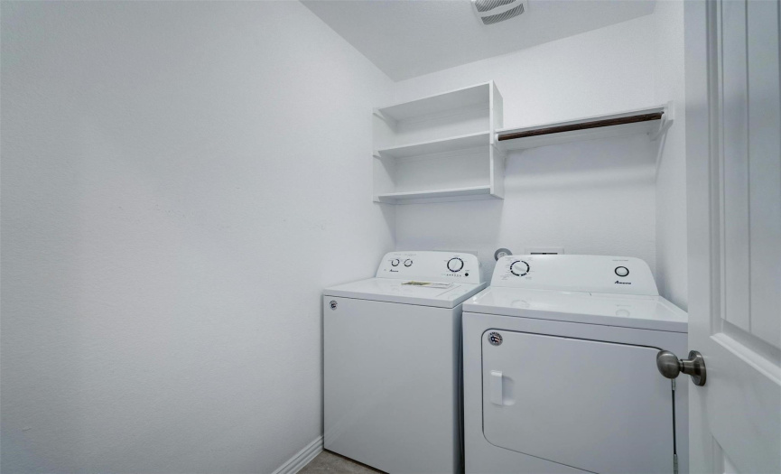 The in home laundry room. 