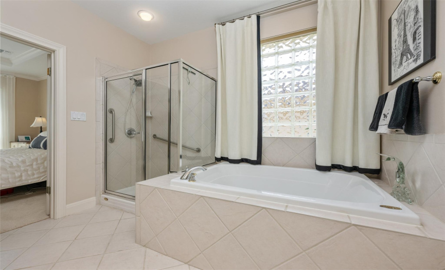 Primary bath with large walk-in closet