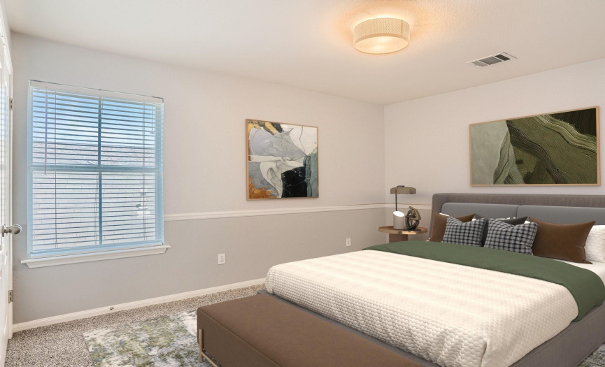Virtually Staged: Two sizable guest bedrooms are set on the second floor.