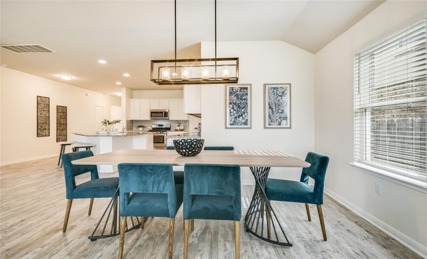 Family dining is a must in today's hectic lifestyle! This welcoming space allows family members to linger long after eating and catch up on the day's activities.