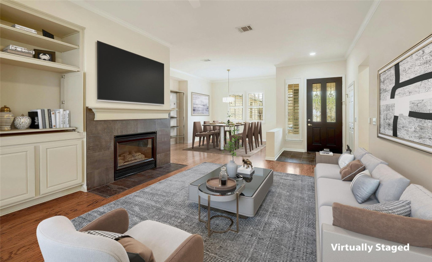 Virtually staged: Living room
