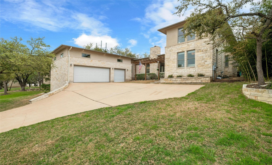 Texas hill country meets Lakeway with a native limestone exterior. 