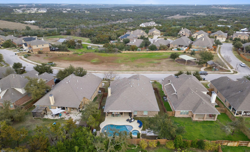 Fantastic location within the community situated across from a green space (no neighbor in front). On a good day you can see the Austin skyline from the front steps! 