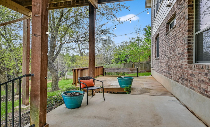 The hill country views and private greenbelt are the true gems of the home