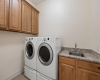 Dedicated laundry room with ample storage