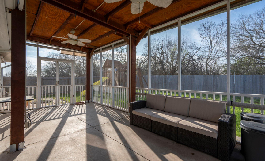 Large covered screened in porch
