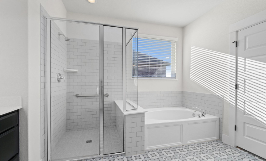 ....soaking tub and walk-in shower.