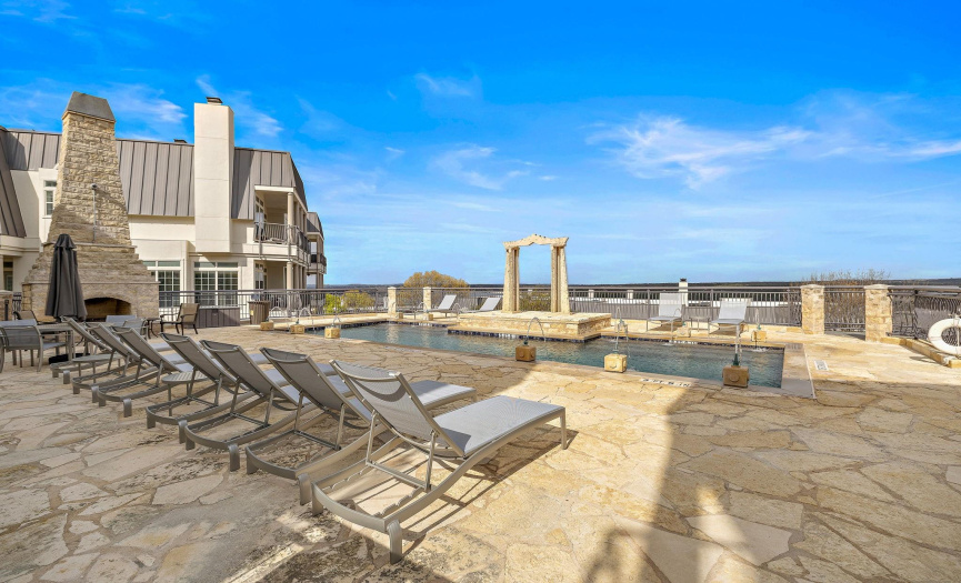 1 of 2 pools available for residents with views of Lake Travis. 