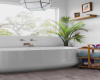Large and luxurious soaking tub with window brings a spa like experience to life