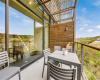 The patio is adjacent to the living area and takes advantage of those great lake and hill country views.