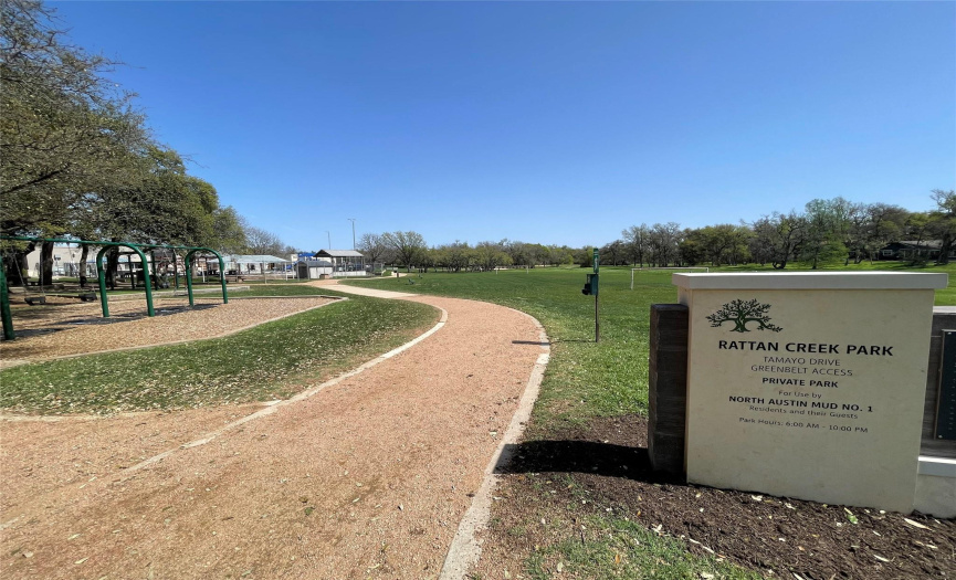 Only 2 blocks away from Rattan Creek Park!