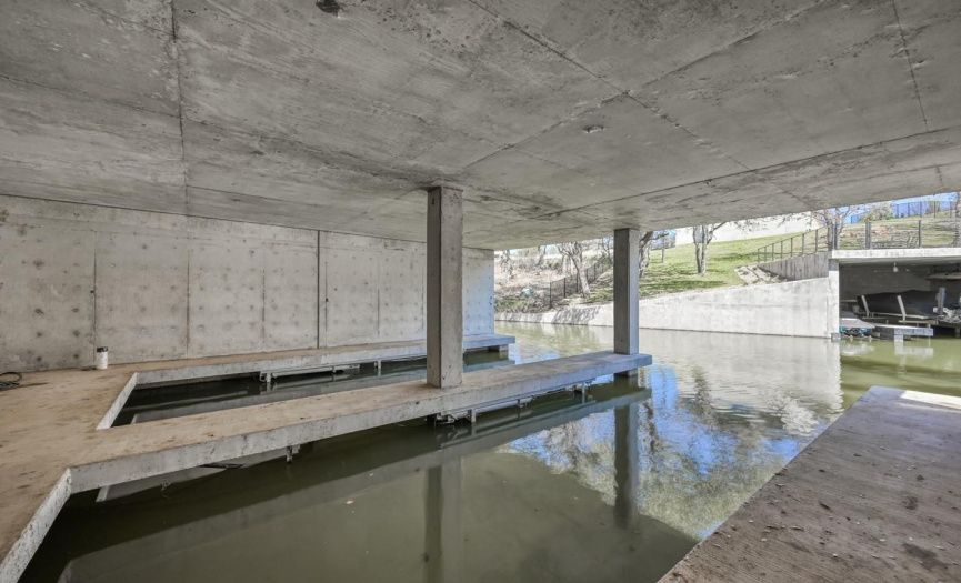 Solid concrete boat house