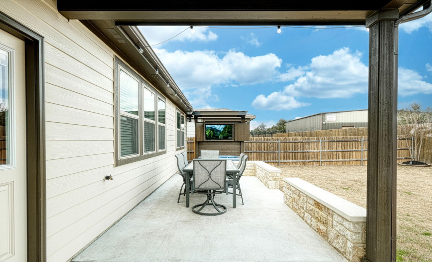 Extended patio with pergola. Perfect for entertaining and relaxing evenings!