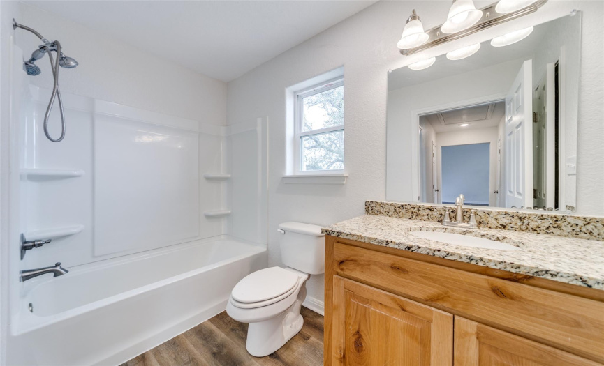 Guest bathroom is shared with the other 2 bedrooms