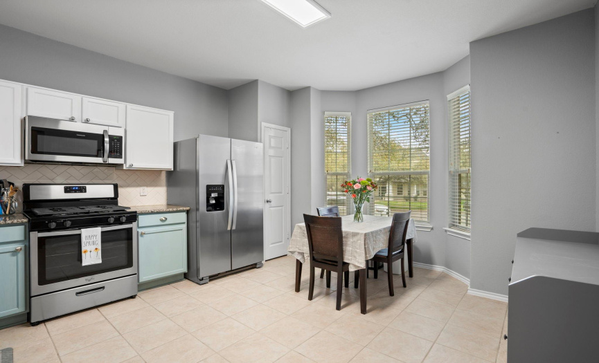 Open airy kitchen with plenty of room to cook and entertain. 