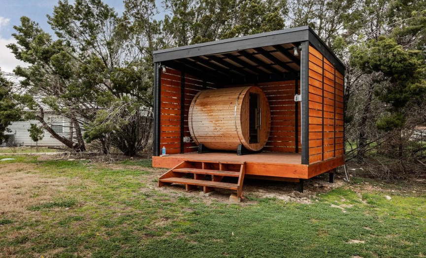 custom sauna and porch 