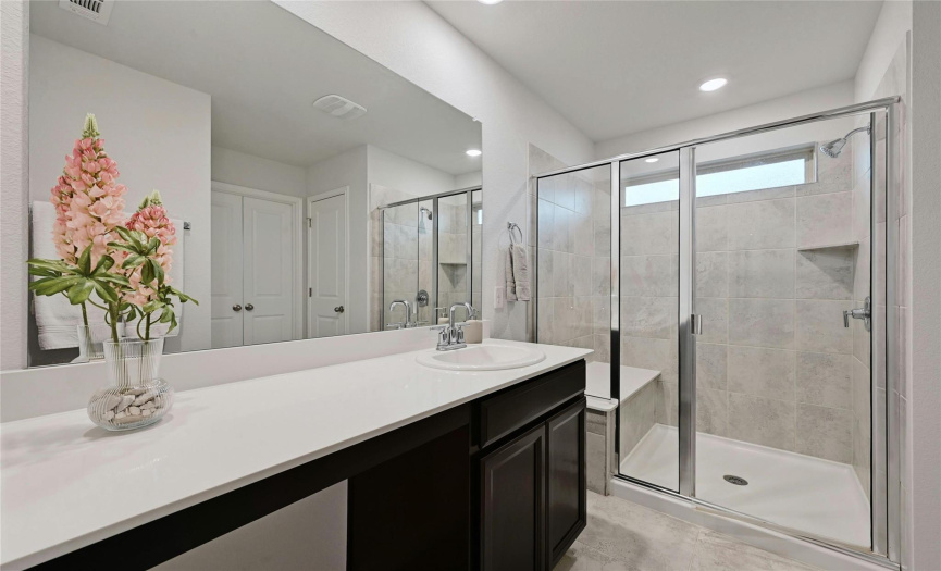 Primary bath, is modern and move in ready!