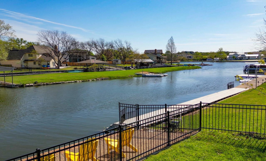  Immerse yourself in the refreshing waters of Lake LBJ, just steps away from your doorstep, offering the perfect opportunity to take a rejuvenating swim.