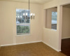 Dining area with ceramic tile flooring