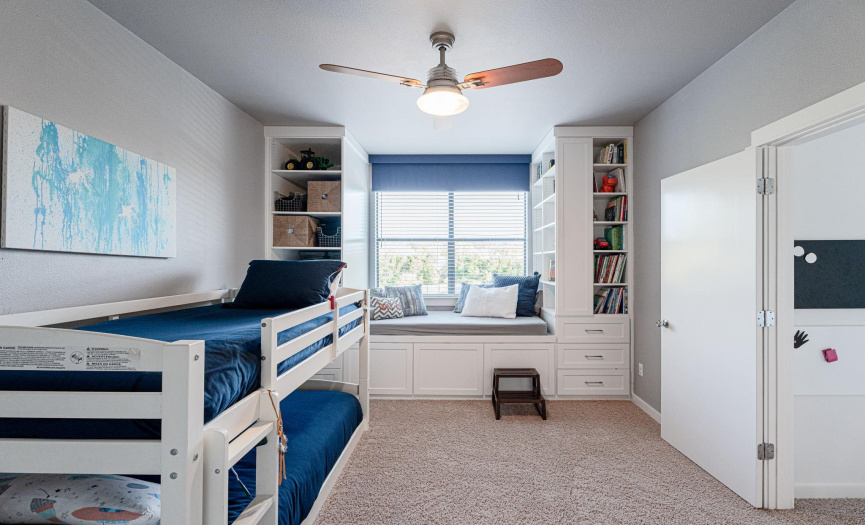 Built in storage and seating in Bedroom 2