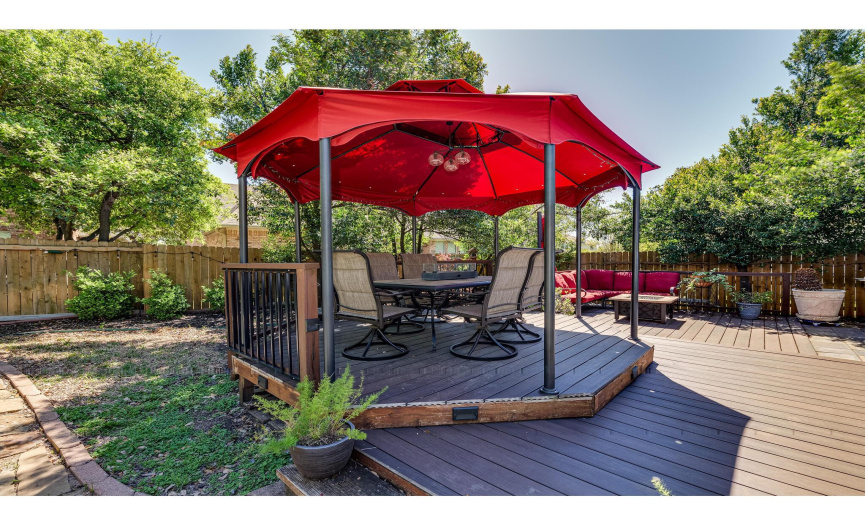 Enjoy your outdoor oasis rain or shine at any time of day with the amazing gazebo installation. 