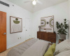 Virtually staged ~ guest bedroom #! with walk-in closet and built-in desk