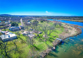Aerial view of this stunning property from the bend of the lake