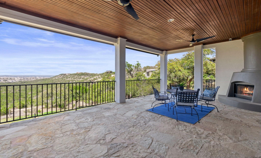 This oversized stone patio is the perfect backdrop for the amazing views..