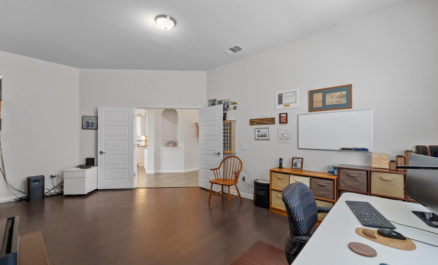 The home boasts a thoughtfully designed office space, perfect for the remote worker.