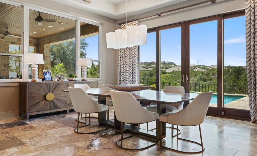 Dining room allows you to soak in the views