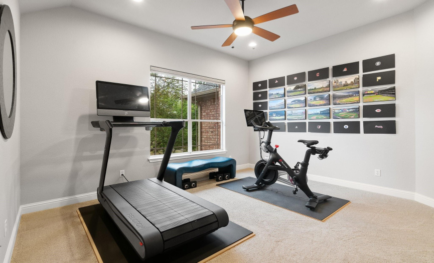Bedroom 5 used as a fitness room.