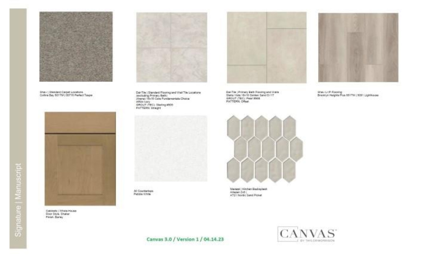 Design Selections. Home is under construction and selections are subject to change.