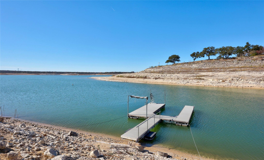 The newer boat dock sits within sight of Lake Travis open water. Swim, boat or paddleboard off the dock.