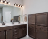 Built-in cabinets in addition to the double vanity