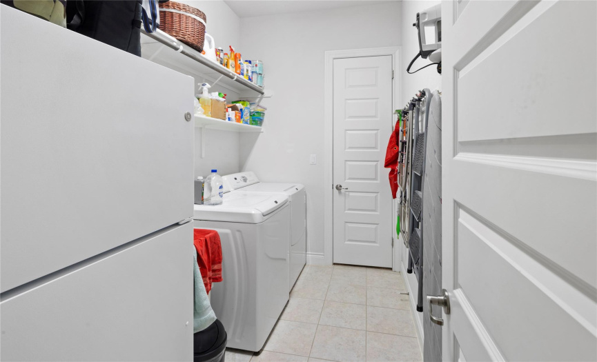 Utility Room with Washer/Dryer/Fridge