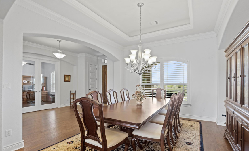 Attention to Detail Throughout such as the Tray Ceiling in the Dining Areas