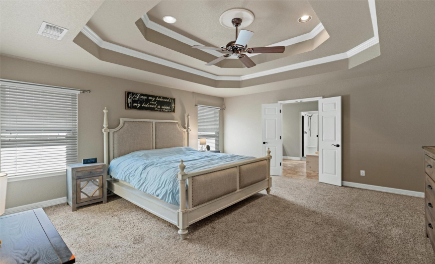 Beautiful master with tray ceilings.