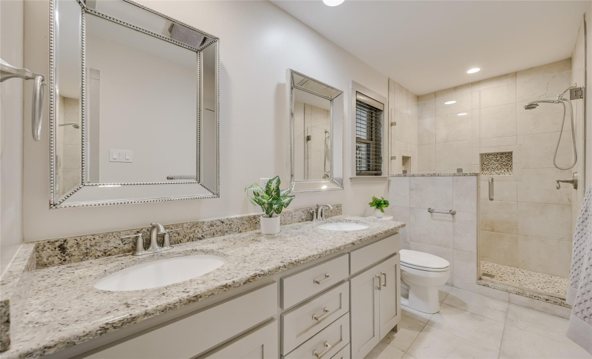 Primary Bath with dual vanity and walk-in shower