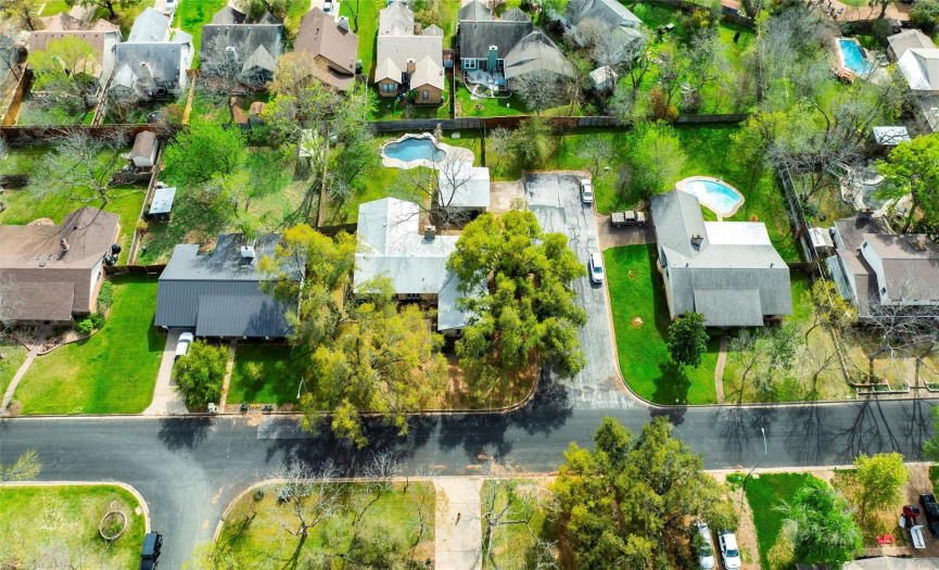 Aerial view from the front side of the home. 
