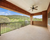 The upstairs balcony, extremely large with outstanding views of the hill country.