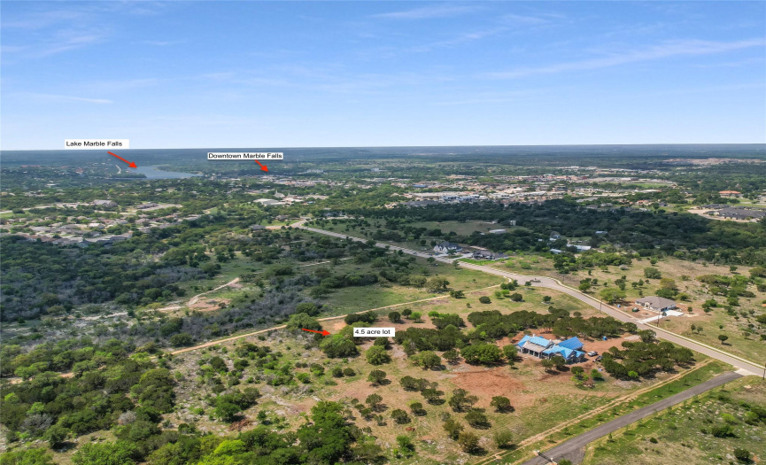 Views from northwest. Notice how close you are to downtown and Lake Marble Falls.
